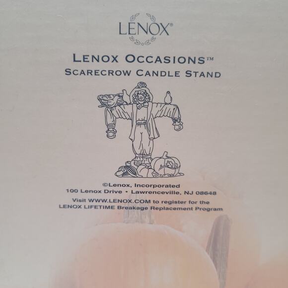 Lenox Occasions Scarecrow Candle Stand Autumn Decor w/ Box Fall Thanksgiving - Picture 11 of 13